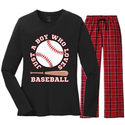 American Sport Fan Baseball Lover Batter Baseball Women's Long Sleeve Flannel Pajama Set 