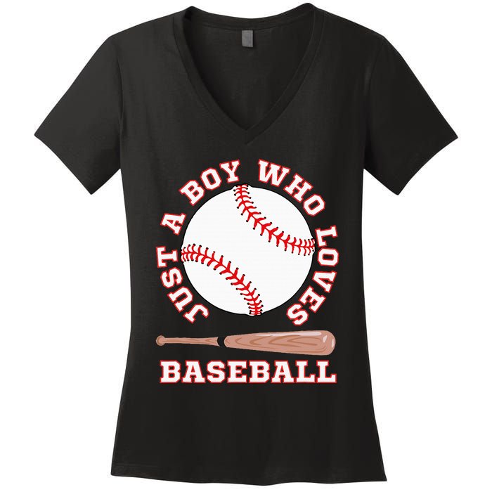 American Sport Fan Baseball Lover Batter Baseball Women's V-Neck T-Shirt