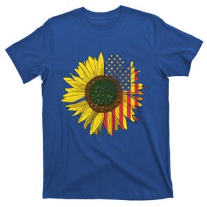 America Sunflower Flag 4th July American Patriotic Flower Gift T-Shirt