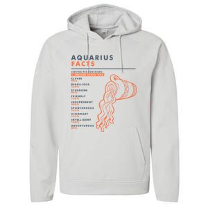 Aquarius Sign Facts Funny Zodiac Symbol Astrology Gift Cool Gift Performance Fleece Hoodie