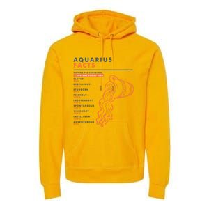 Aquarius Sign Facts Funny Zodiac Symbol Astrology Gift Cool Gift Premium Hoodie