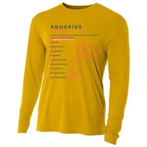 Aquarius Sign Facts Funny Zodiac Symbol Astrology Gift Cool Gift Cooling Performance Long Sleeve Crew