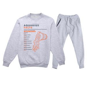 Aquarius Sign Facts Funny Zodiac Symbol Astrology Gift Cool Gift Premium Crewneck Sweatsuit Set