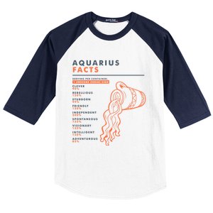 Aquarius Sign Facts Funny Zodiac Symbol Astrology Gift Cool Gift Baseball Sleeve Shirt