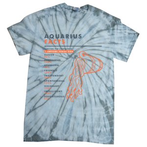 Aquarius Sign Facts Funny Zodiac Symbol Astrology Gift Cool Gift Tie-Dye T-Shirt