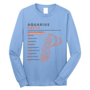 Aquarius Sign Facts Funny Zodiac Symbol Astrology Gift Cool Gift Long Sleeve Shirt