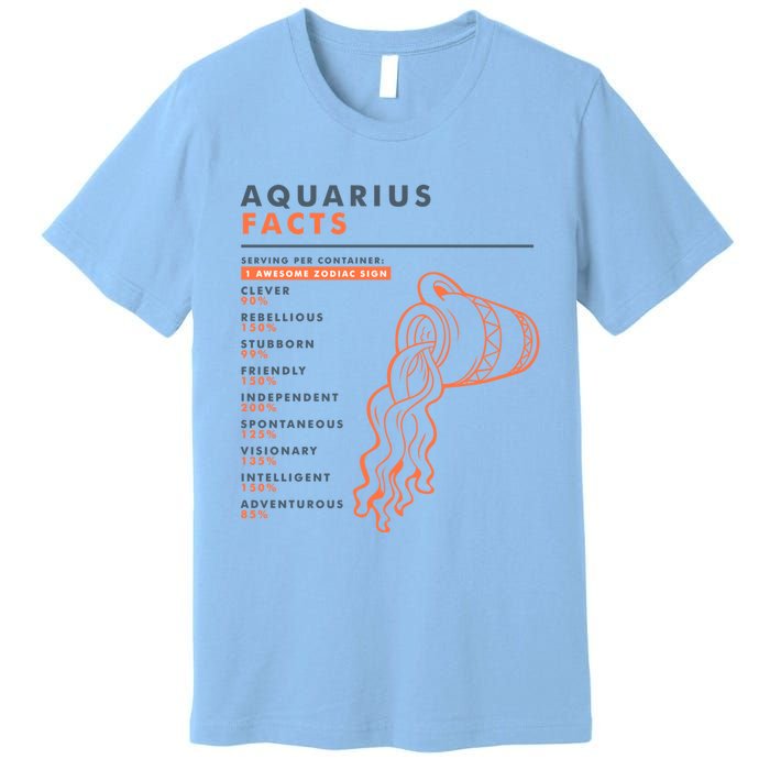 Aquarius Sign Facts Funny Zodiac Symbol Astrology Gift Cool Gift Premium T-Shirt