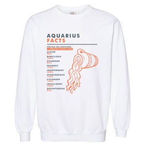 Aquarius Sign Facts Funny Zodiac Symbol Astrology Gift Cool Gift Garment-Dyed Sweatshirt