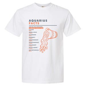 Aquarius Sign Facts Funny Zodiac Symbol Astrology Gift Cool Gift Garment-Dyed Heavyweight T-Shirt