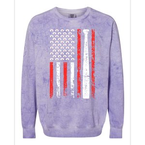 American Sports Flag National Nurses Day Baseball Bat Gift Colorblast Crewneck Sweatshirt