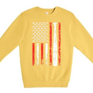 American Sports Flag National Nurses Day Baseball Bat Gift Premium Crewneck Sweatshirt