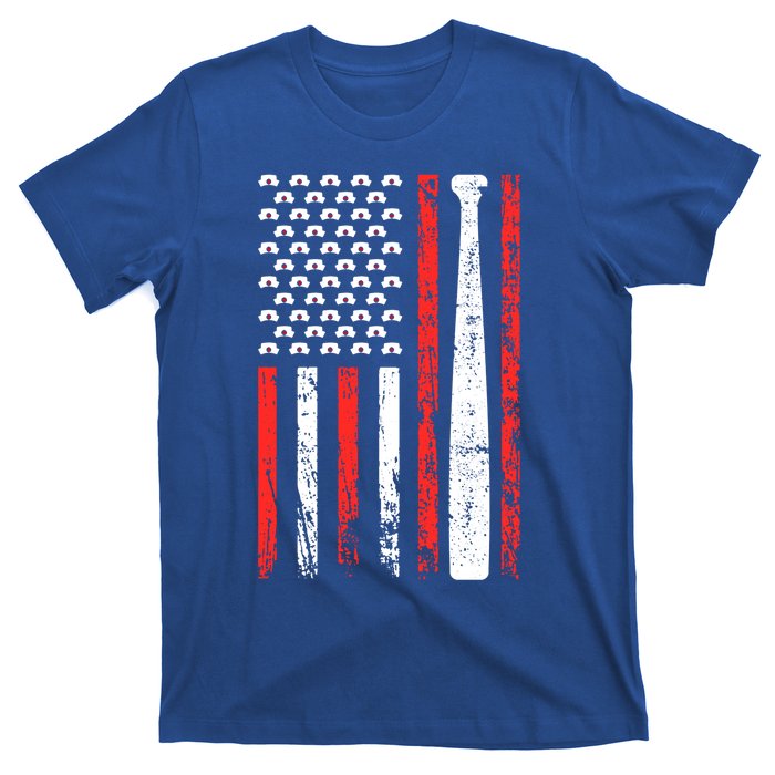 American Sports Flag National Nurses Day Baseball Bat Gift T-Shirt