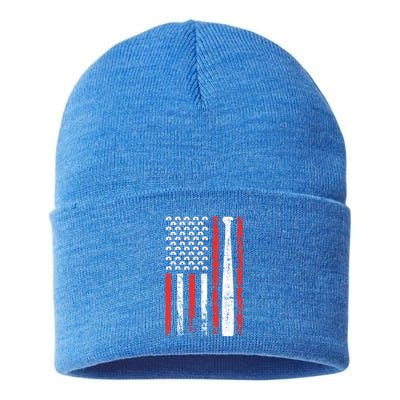 American Sports Flag National Nurses Day Baseball Bat Gift Sustainable Knit Beanie