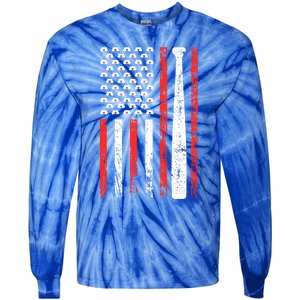 American Sports Flag National Nurses Day Baseball Bat Gift Tie-Dye Long Sleeve Shirt