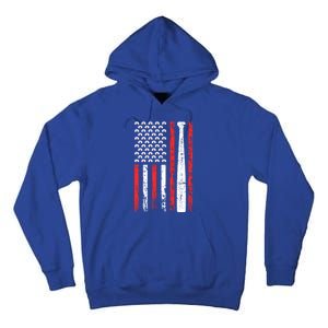 American Sports Flag National Nurses Day Baseball Bat Gift Tall Hoodie