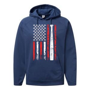 American Sports Flag National Nurses Day Baseball Bat Gift Performance Fleece Hoodie