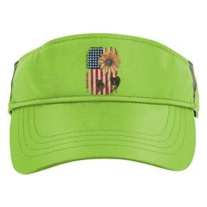 America Sunflower Flag 4th July American Patriotic Flower Gift Adult Drive Performance Visor