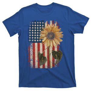 America Sunflower Flag 4th July American Patriotic Flower Gift T-Shirt