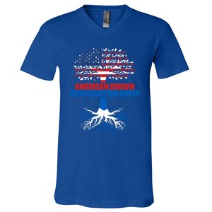 America Scotland Flag Half Scottish Half American Citizen Cute Gift V-Neck T-Shirt