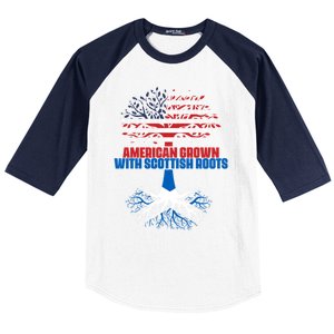 America Scotland Flag Half Scottish Half American Citizen Cute Gift Baseball Sleeve Shirt