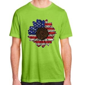 America Sunflower Freedom Flower Independence 4th Of July Gift Adult ChromaSoft Performance T-Shirt