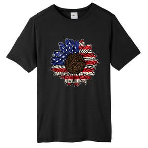 America Sunflower Freedom Flower Independence 4th Of July Gift Tall Fusion ChromaSoft Performance T-Shirt