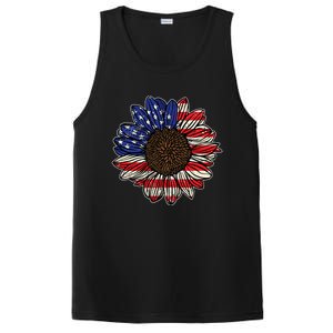 America Sunflower Freedom Flower Independence 4th Of July Gift PosiCharge Competitor Tank