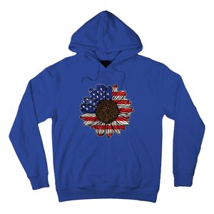 America Sunflower Freedom Flower Independence 4th Of July Gift Hoodie