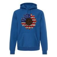 America Sunflower Freedom Flower Independence 4th Of July Gift Premium Hoodie