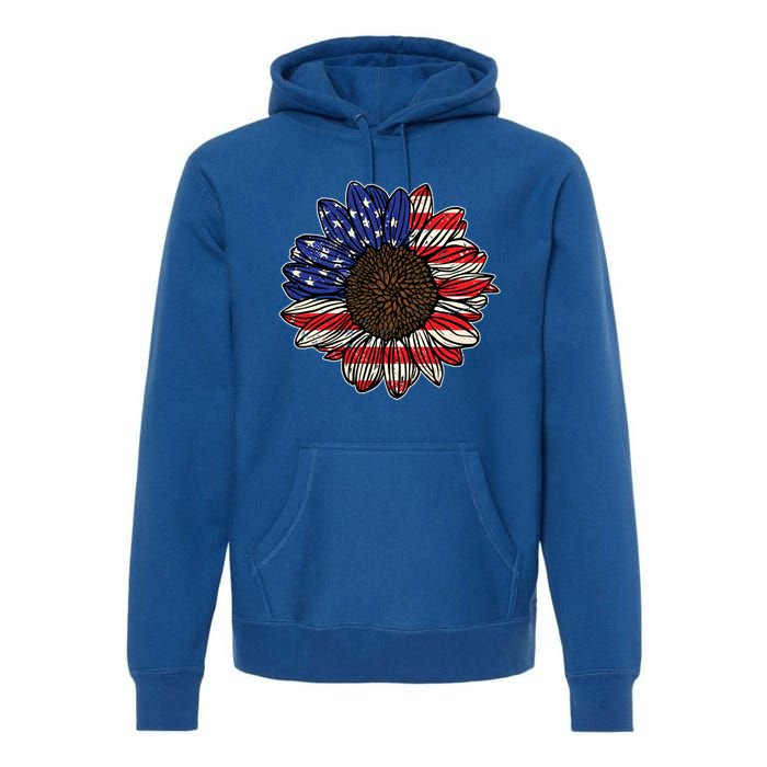 America Sunflower Freedom Flower Independence 4th Of July Gift Premium Hoodie