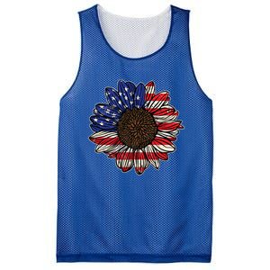 America Sunflower Freedom Flower Independence 4th Of July Gift Mesh Reversible Basketball Jersey Tank