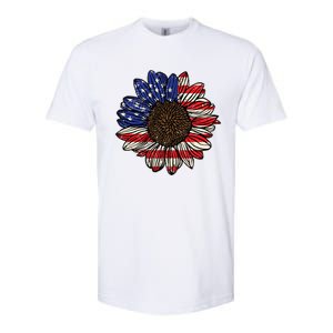 America Sunflower Freedom Flower Independence 4th Of July Gift Softstyle CVC T-Shirt