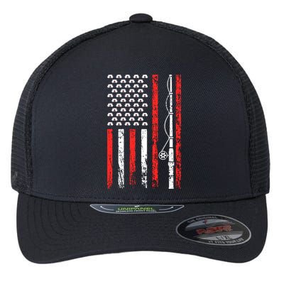 American Sports Flag National Nurses Day Fishing Rod Funny Gift Flexfit Unipanel Trucker Cap