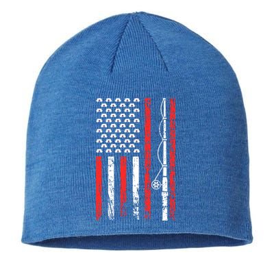 American Sports Flag National Nurses Day Fishing Rod Funny Gift Sustainable Beanie