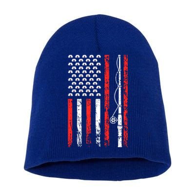 American Sports Flag National Nurses Day Fishing Rod Funny Gift Short Acrylic Beanie