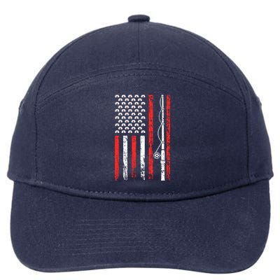 American Sports Flag National Nurses Day Fishing Rod Funny Gift 7-Panel Snapback Hat