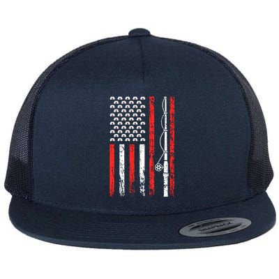 American Sports Flag National Nurses Day Fishing Rod Funny Gift Flat Bill Trucker Hat