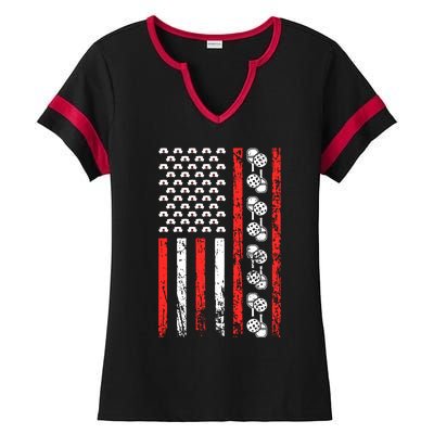 American Sports Flag National Nurses Day Pickleball Gift Ladies Halftime Notch Neck Tee