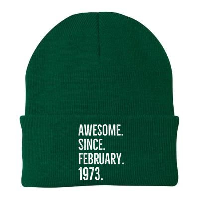 Awesome Since February 1973 Age Birthday Idea Knit Cap Winter Beanie