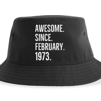 Awesome Since February 1973 Age Birthday Idea Sustainable Bucket Hat