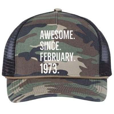 Awesome Since February 1973 Age Birthday Idea Retro Rope Trucker Hat Cap