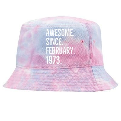 Awesome Since February 1973 Age Birthday Idea Tie-Dyed Bucket Hat