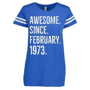 Awesome Since February 1973 Age Birthday Idea Enza Ladies Jersey Football T-Shirt