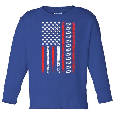 American Sports Flag National Nurses Day Ultimate Frisbee Gift Toddler Long Sleeve Shirt