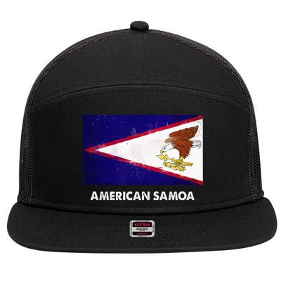 American Samoa Flag American Samoan 7 Panel Mesh Trucker Snapback Hat