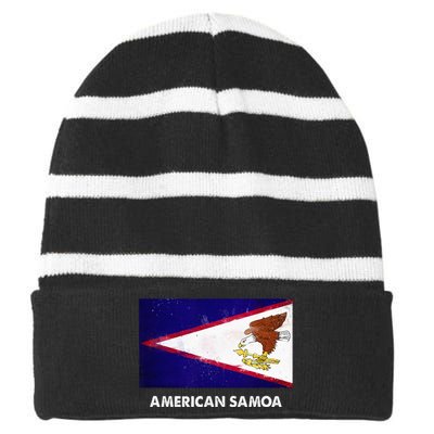 American Samoa Flag American Samoan Striped Beanie with Solid Band