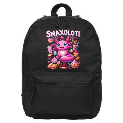 Axolotl Snaxolotl Funny Snacks Axolotls  16 in Basic Backpack