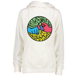 Asl Sign For Friend Pop Art Style Womens Funnel Neck Pullover Hood