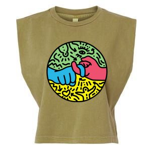 Asl Sign For Friend Pop Art Style Garment-Dyed Women's Muscle Tee