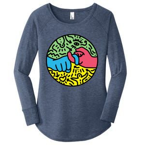 Asl Sign For Friend Pop Art Style Women's Perfect Tri Tunic Long Sleeve Shirt